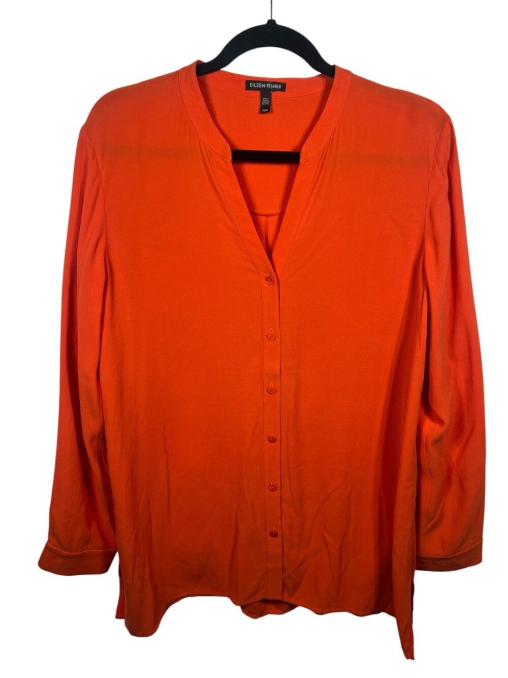 Eileen Fisher Top Womens Washable Silk Button Down M Capsule Minimalist Luxury